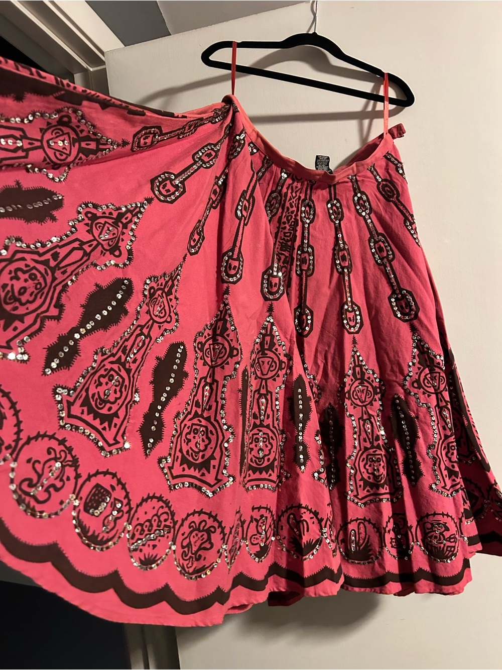 Moda International Pink Circle Skirt with Sequins